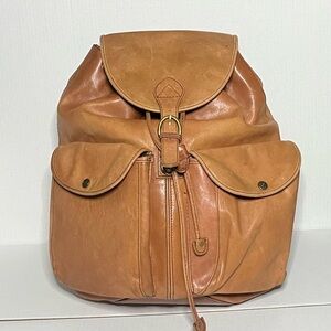 Tannery West Brown Leather Bag with Plaid Lining